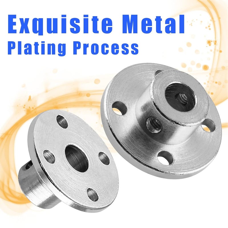 Bivethoi 4 Pcs Rigid Flange Shaft Coupling, 12mm High Hardness Metal Guide Coupler, Bearing Fittings Motor Connector with Some M4 Fastening Screw 1 Pcs Hex Wrench for DIY Handmade Model - Image 4